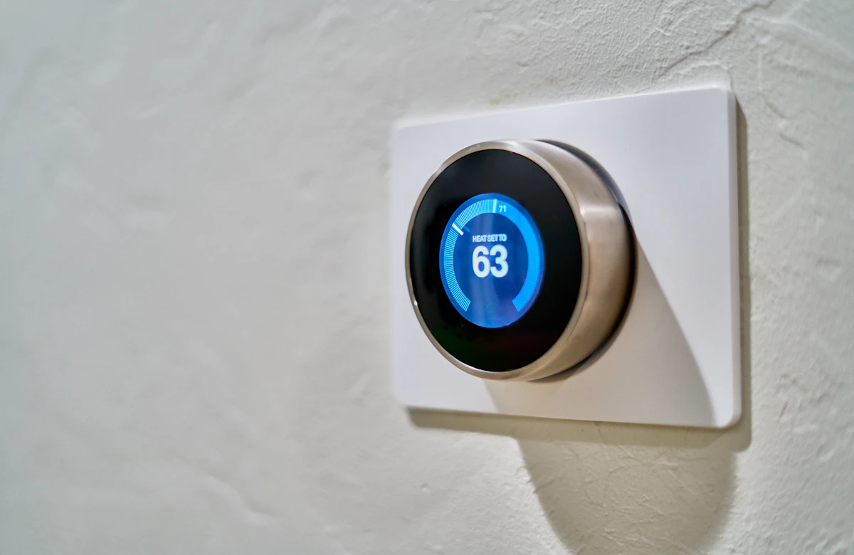 Thermostat on a wall, ready for the heating season